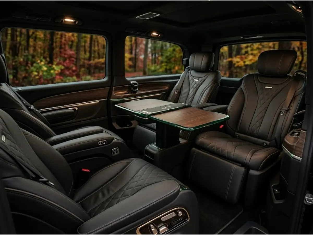 Intérieur Mercedes Classe V VIP — sièges captain cuir Fonsecase