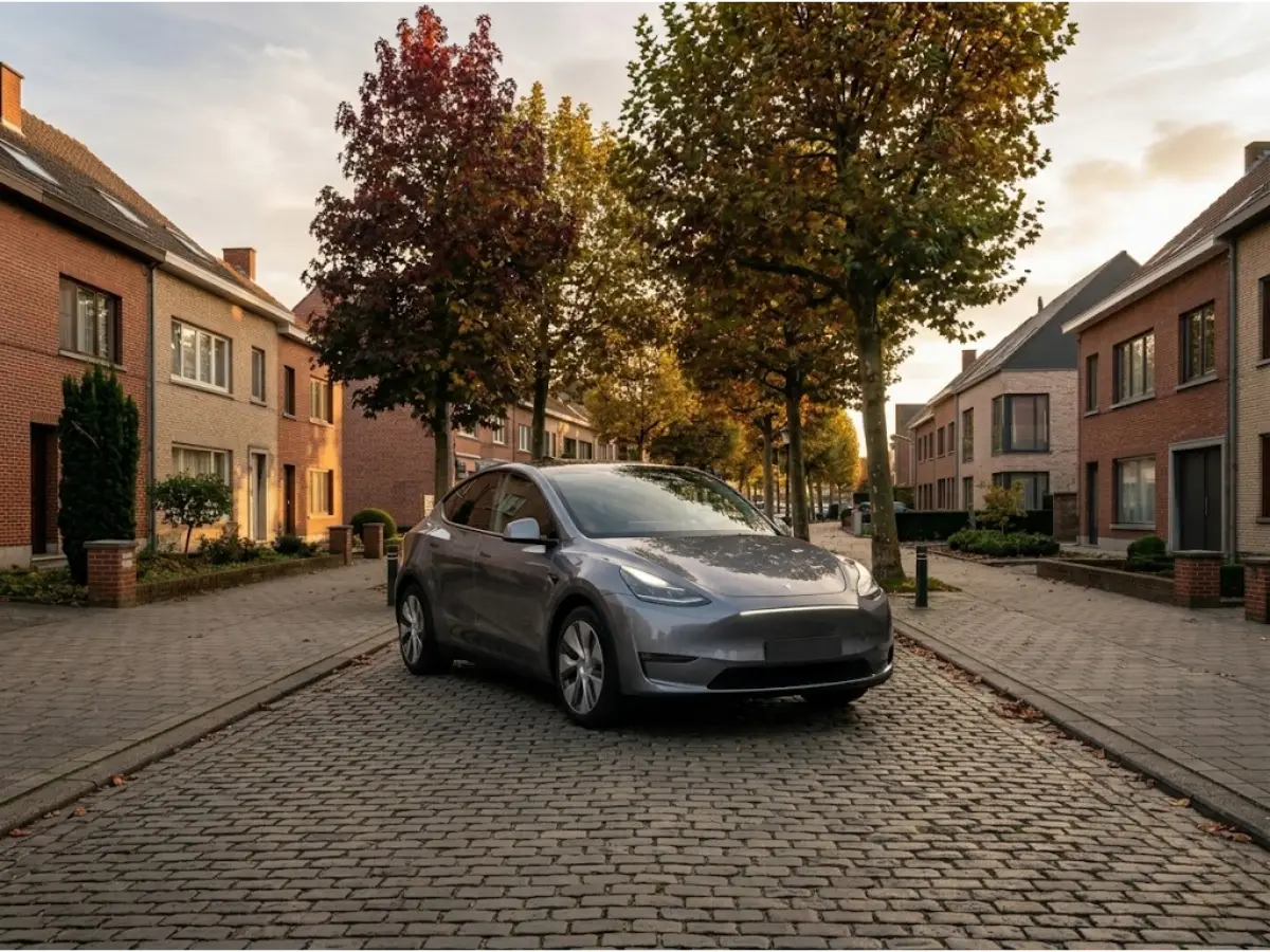 esla Model Y à Ottignies — quartier résidentiel Brabant Wallon